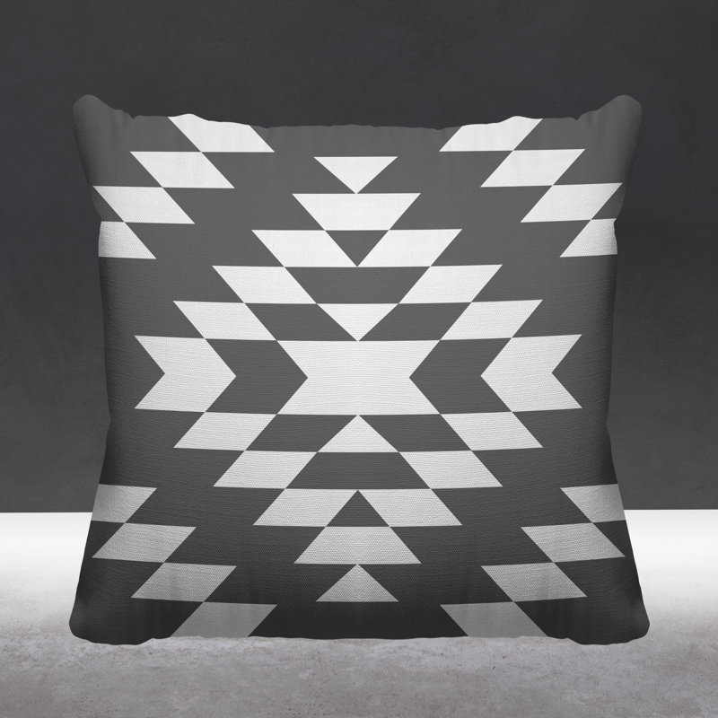 Coussin intérieur / extérieur Chantico Southwestern, 19 po x 19 po, gris, Carré