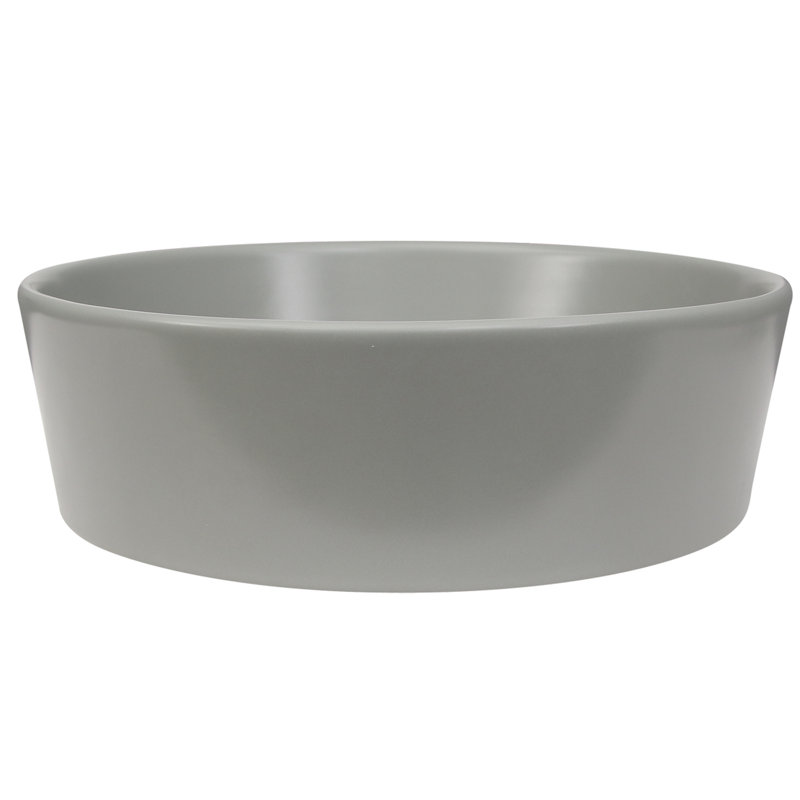 Lavabo de salle de bain vasque circulaire en porcelaine vitreuse Harmony, Vert mat clair