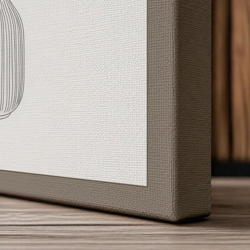 Vase Study Botanical 1 Piece Wrapped Canvas Wall Art, 30x20 - 76.2 x 50.8 cm, Taupe Border