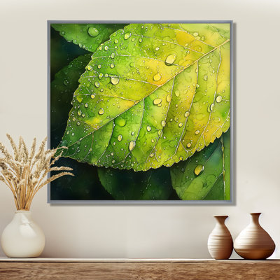 «Lympsham Green Dewy Morning Leaves I» - art mural