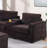 Contemporary Style 4Pc L-Shaped Sectional Set USB Cup Holder Cushion Back Loveseat Plastic Legs Cocktail Ottoman Square Arms Coffee Finish Primary Living Room-645354667