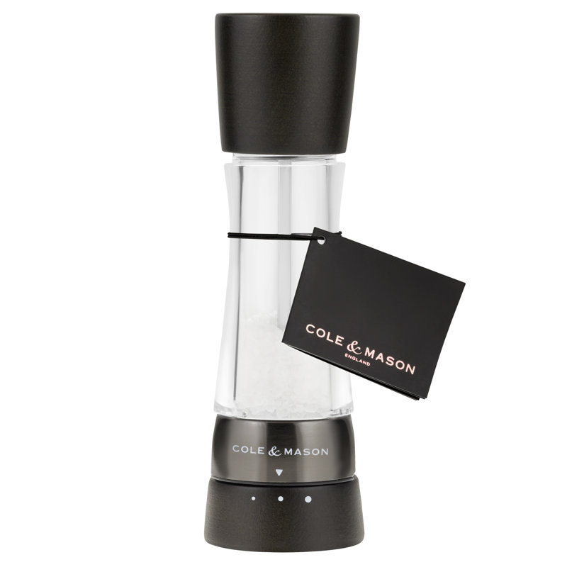 Cole & Mason Derwent moulin à sel en bois noir 7,5 po, Noir, noir, noir, noir