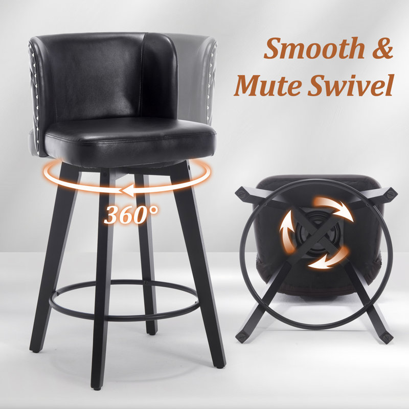 Swivel Bar Stool, Black 