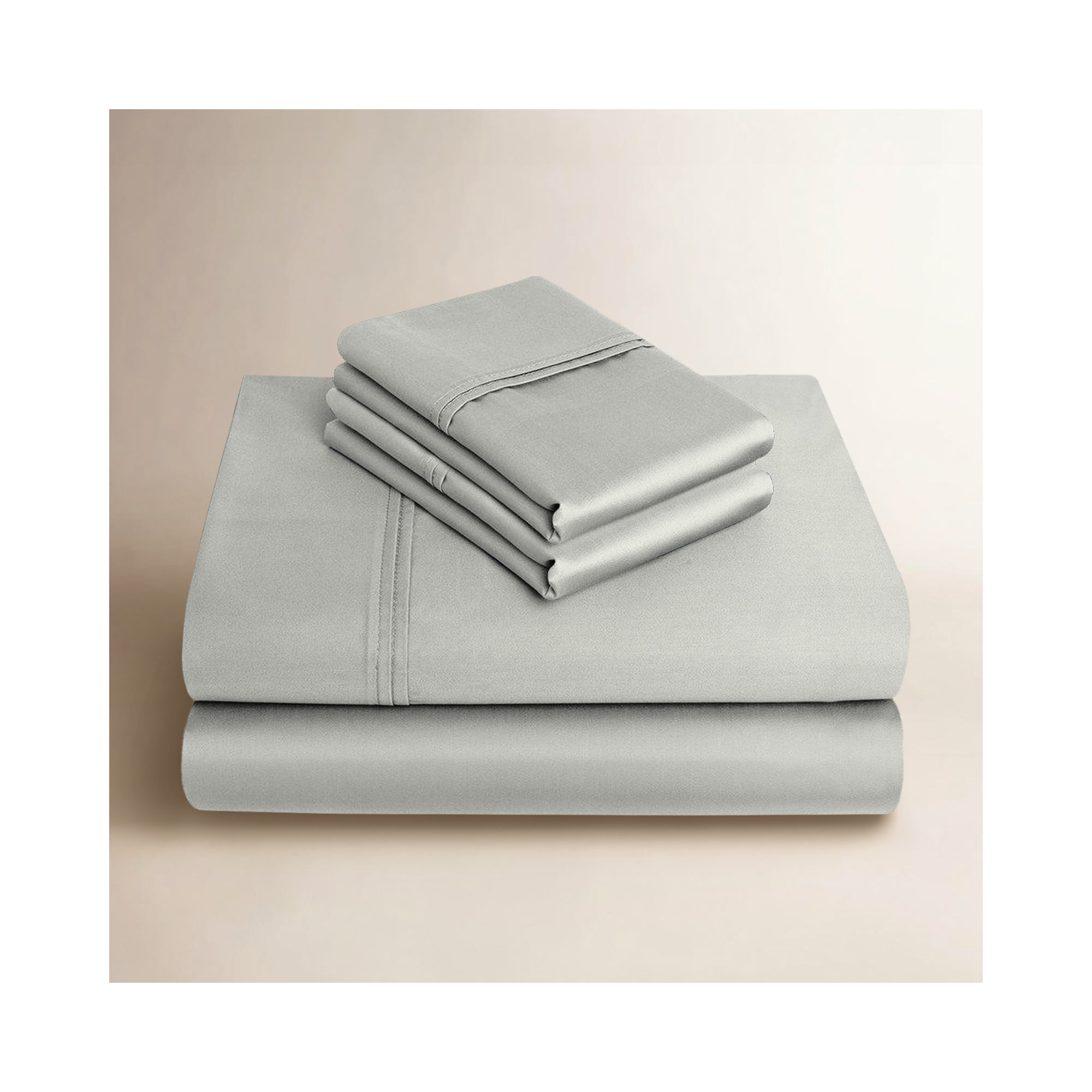 Kal 100% Cotton Sheet Set, Ivory, Twin