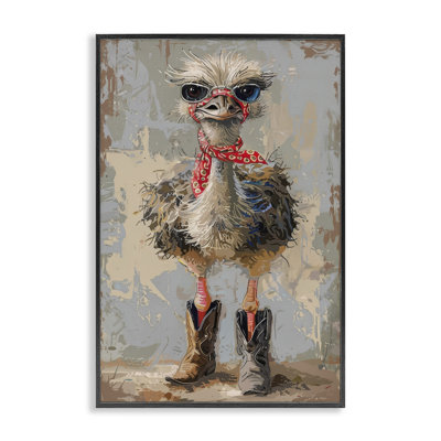 Ostrich & Cowboy Boots Giclee Art by Petals Prints Design