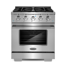 Cosmo 30 in. Vista Collection 3.5 cu. ft. Gas Range, 4 Burners, Convection Oven, LED Light Panel, in Modern Stainless Steel