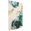 «Aqua Spheres», cercles abstraits sur toile chagrine dorée, art mural