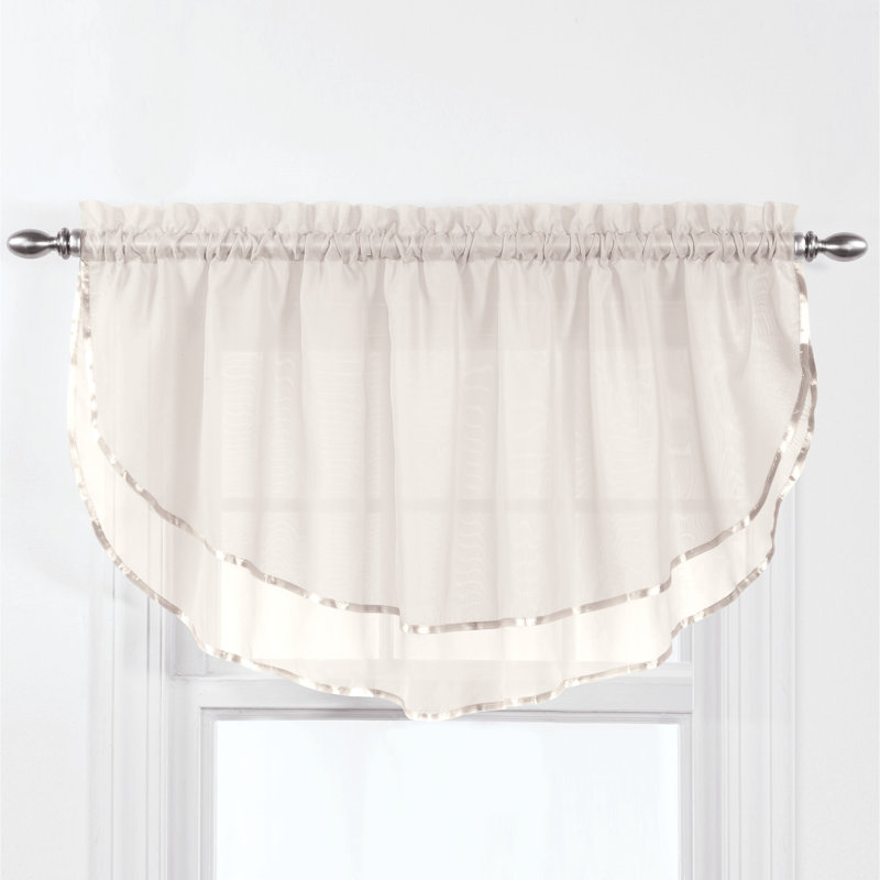 Cantonnière transparente 60 po Penobscot Elegance, Beige
