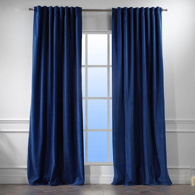 Blackout Single Curtain Panel, Navyblue, 260cm Width x 245cm Drop