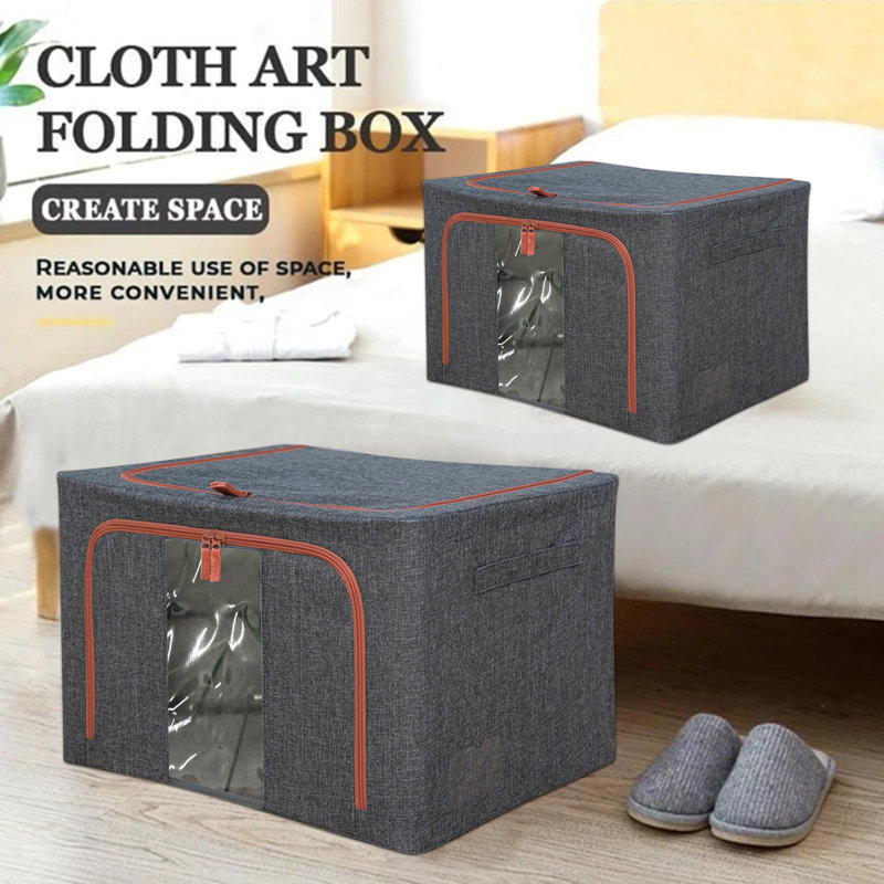 Boîte de rangement pour vêtements, 13.78" H x 11.81" W x 0.79" D, Gray