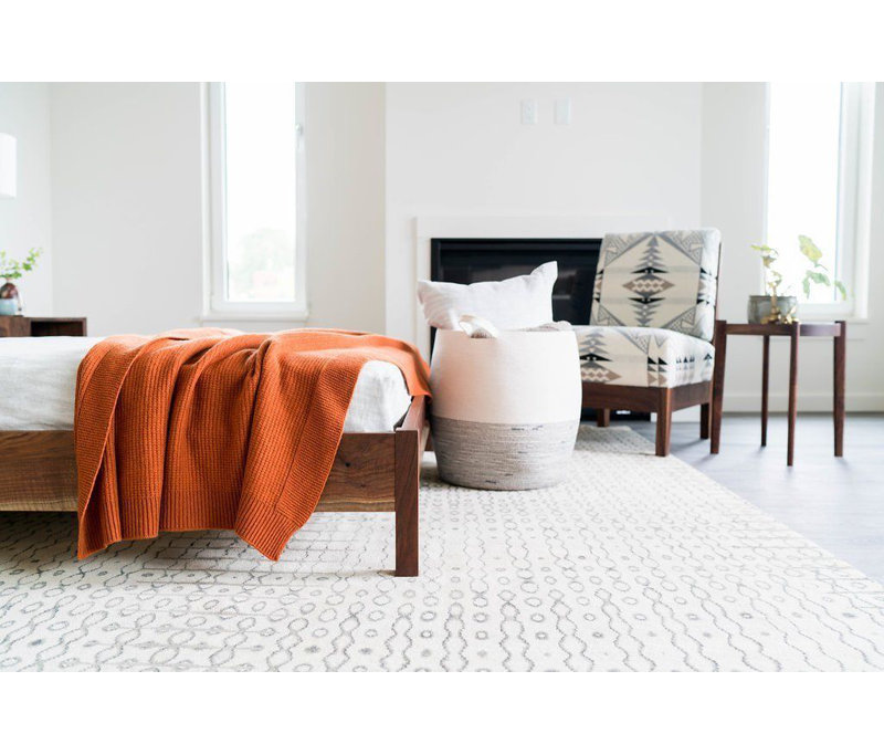 Legato Wool Geometric Area Rug in Gray/Beige, Rectangle 8' x 10'