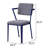 Grey And Blue Open Back Upholstered Office Chair-869798355
