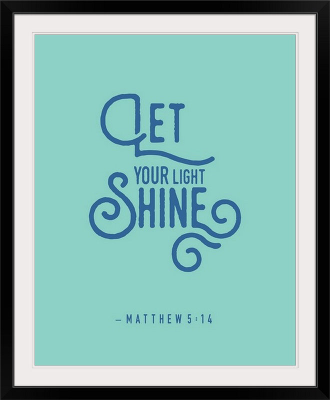 «Matthew 5: 14 - Scripture Art», reproduction d'art textuel, H 23 po x l 20 po x P 1 po, Cadre blanc