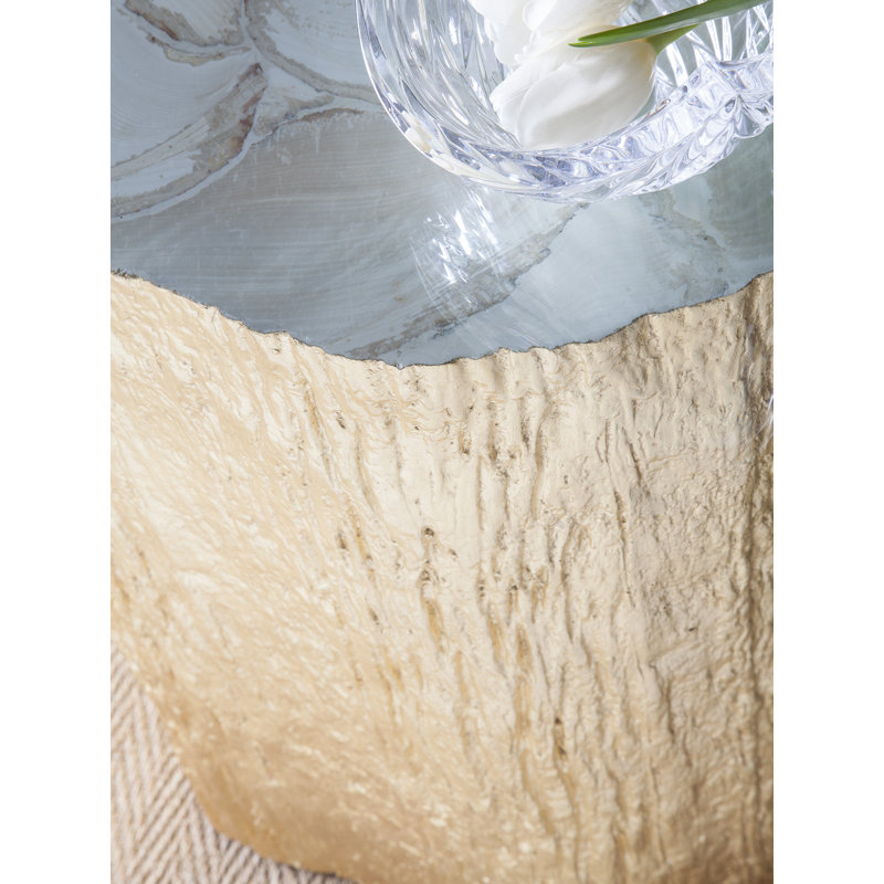 Signature Designs Trunk Segment Accent Table, Gold