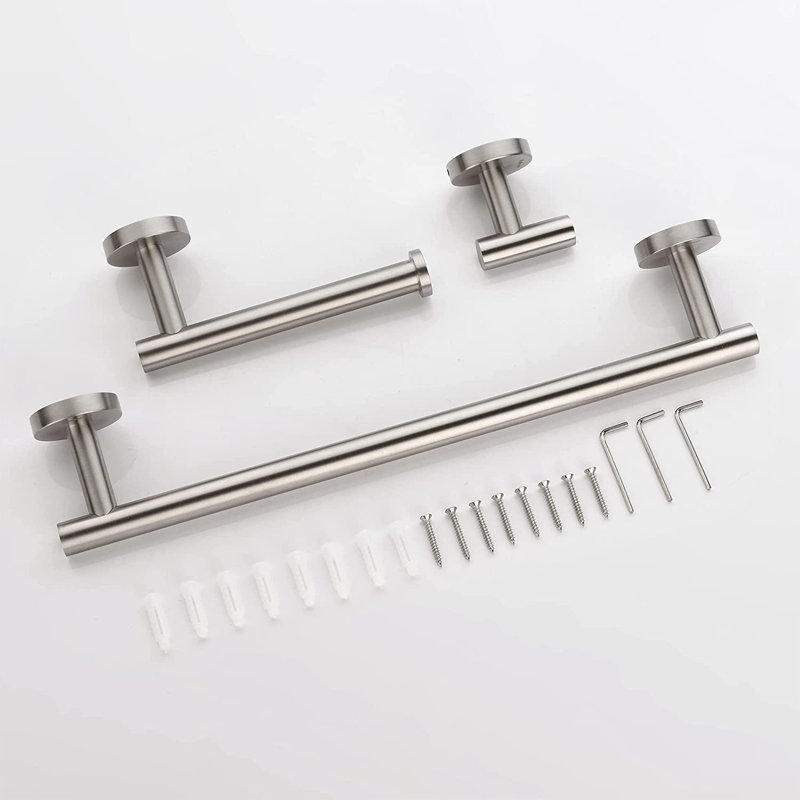 3 - Piece Bathroom Hardware Set, Brushed Nickel