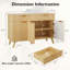 Kitchen Storage Cabinet with Drawers and Fluted Wave Pattern
