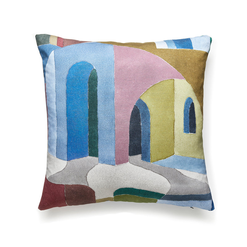 Riad Cotton Print Pillow, Jewel
