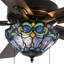 Ventilateur de plafond à 5 pales en verre coloré 52 pouces Khoren