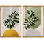 Boho de style Mid-Century moderne, "Bold Bright Yellow & Green Leaves-70115284-70115282