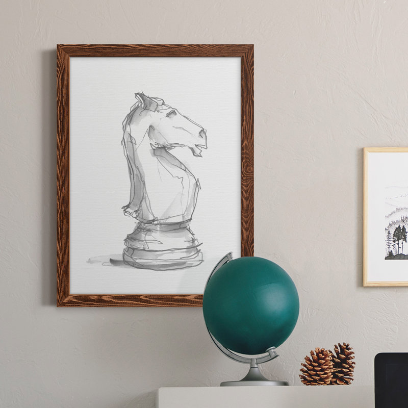 Chess Room Study I, reproduction d'art sur toile, H 32 po x l 23 po x P 1 po, Cadre érable