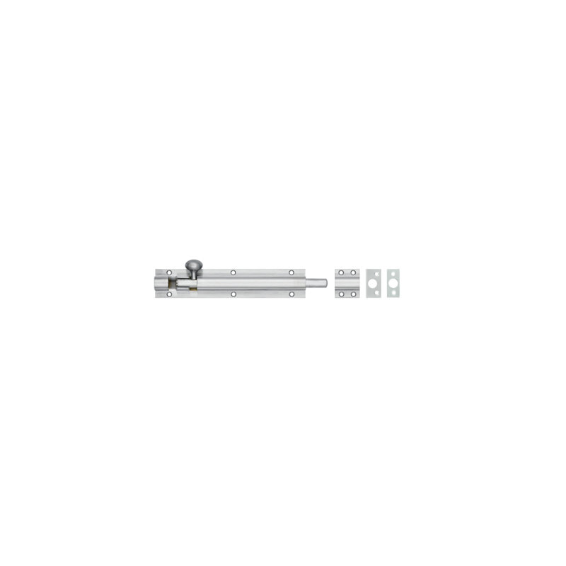 Architectural Barrel Bolt, Satin Chrome, 20cm H x 3.8cm W x 1.5cm D