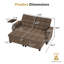 Canapé-lit convertible 2 pièces Chiase Lounge avec ports USB et Type-C, 2 porte-gobelets, table d'appoint, rangement sous l'assise et accoudoirs avec rangement-1566182744