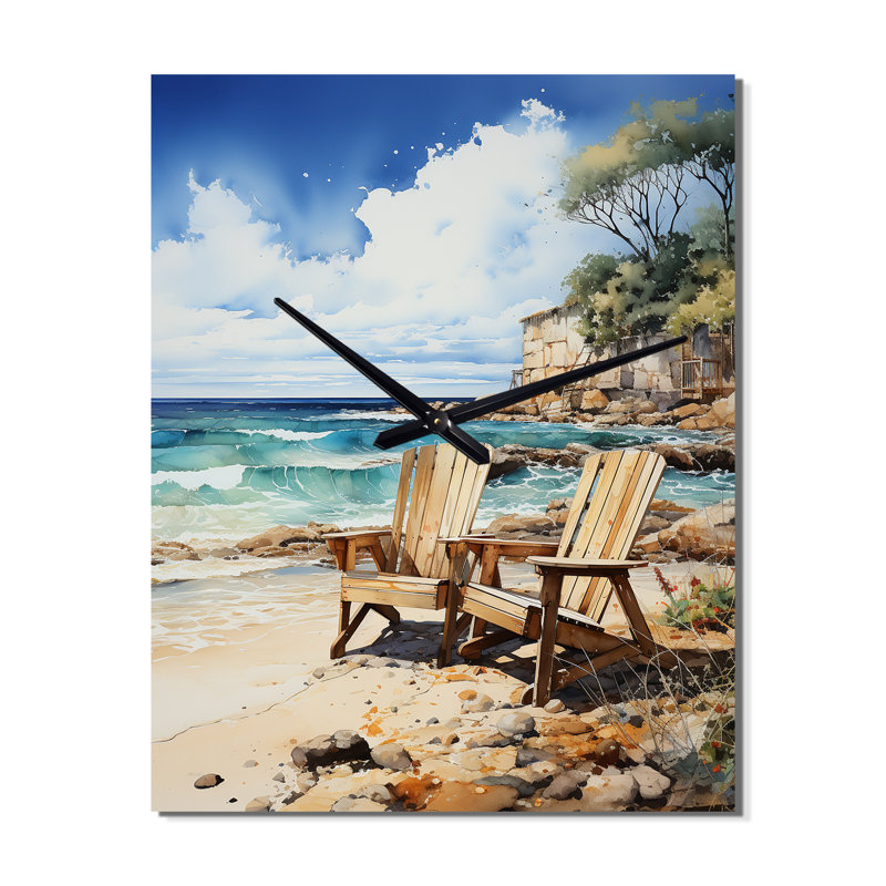 Beach Sandy Serenade III - Horloge murale nautique et de plage, Petit