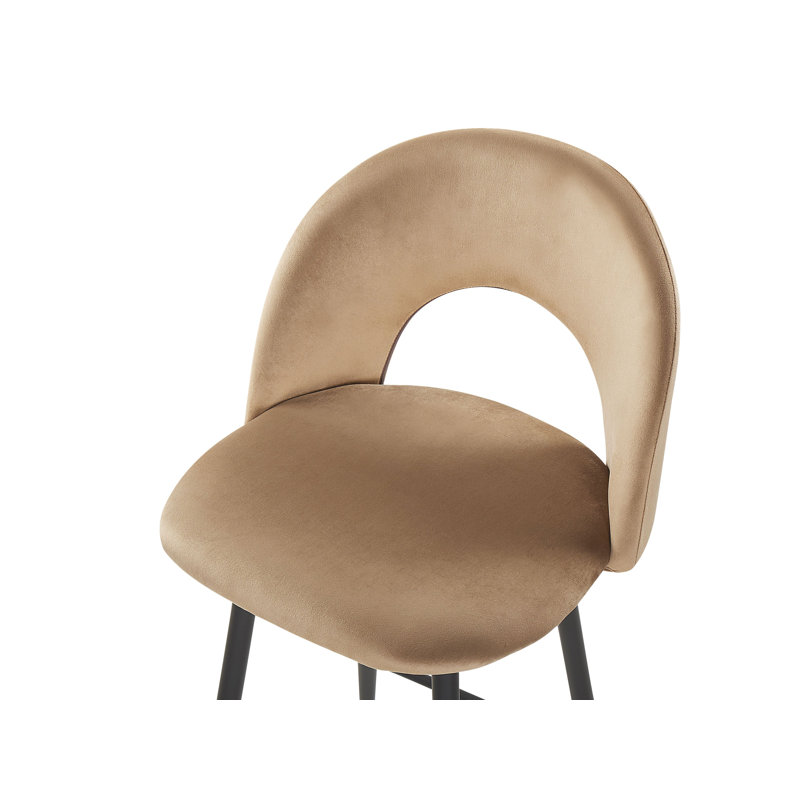 Aubin Upholstered Counter Stool with Metal Frame, Beige