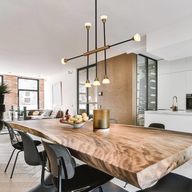 Neydi 7 - Light 32.5'' Sputnik Unique Modern Linear LED Chandelier