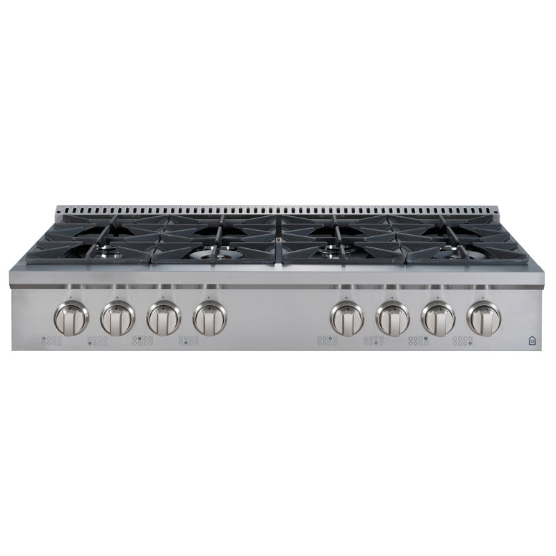 Ancona 48" Black Gas 8 Burner Cooktop