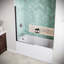 Panneau de baignoire fixe sans cadre 32 "x 55" Salinello avec quincaillerie en verre trempé transparent traité 1/4 "CrystalTech-118106093