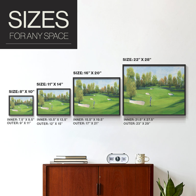 Fairway Shot II - Reproduction encadrée - Restickable, H 22 po x l 28 po, Noir, noir, noir, noir