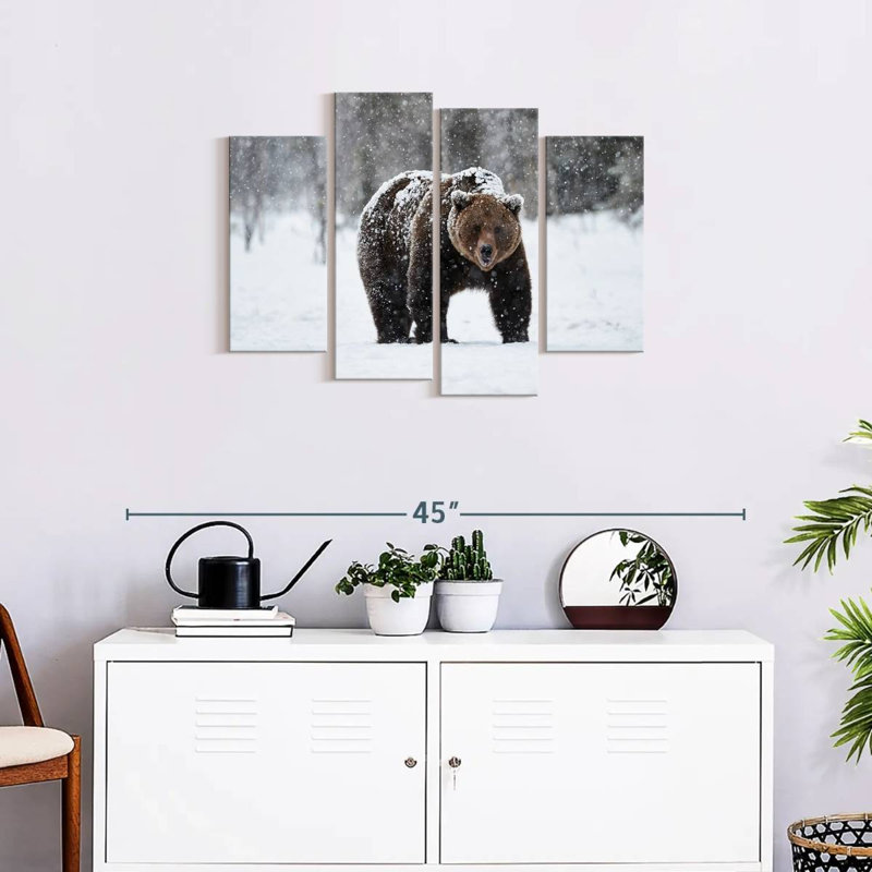«Winter Grizzly Bear», reproduction d'art sur toile, H 22 po x l 36 po x P 1 po