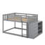 Lit double superposé au dessus d'un lit double avec tiroirs et 3 tablettes-4638031