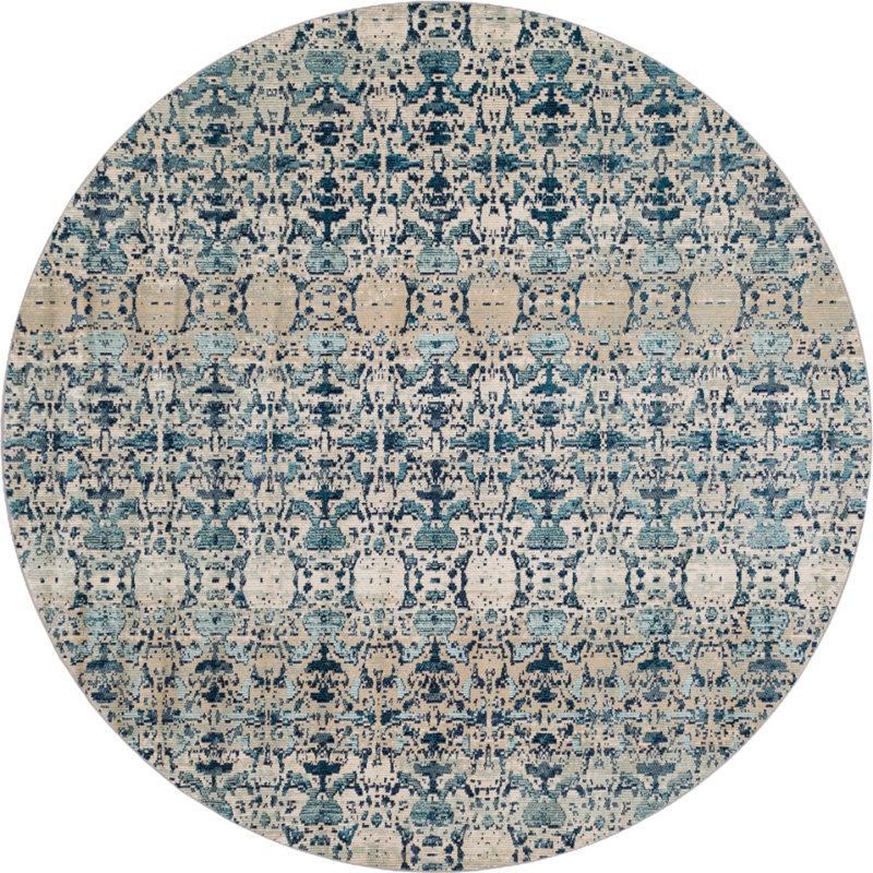 Abstract Indoor Rug, Round 7'