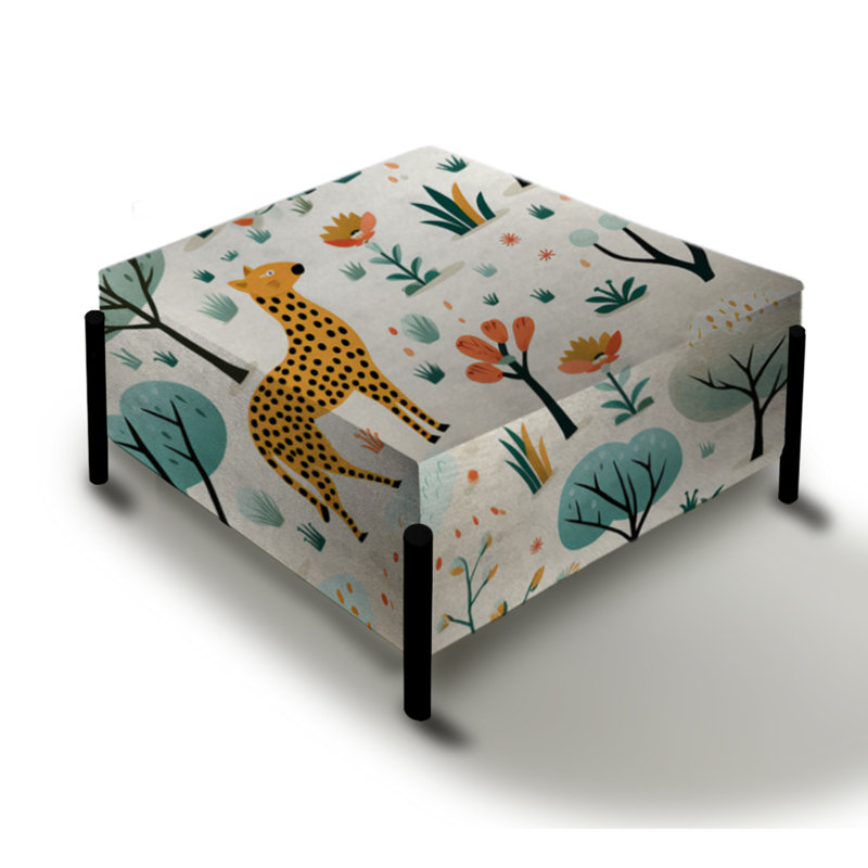 Contemporary Safari African Animal Prints - Grand repose-pieds carré imprimé animal