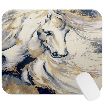Animals Equestrian Elegance Modern Horse Modern Gaming Cute Office Laptop Desk Pad Gift Mat Square Rectangle Non-Slip Mousepad