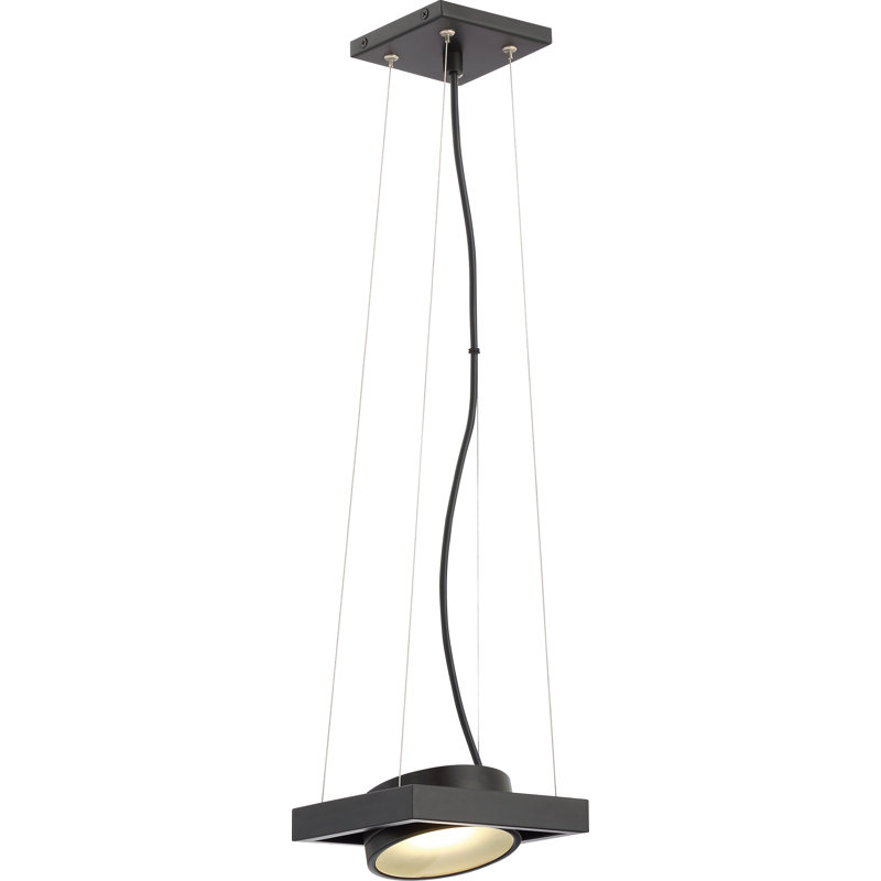 Luminaire suspendu géométrique à 1 lumière Garridan, Noir texturé