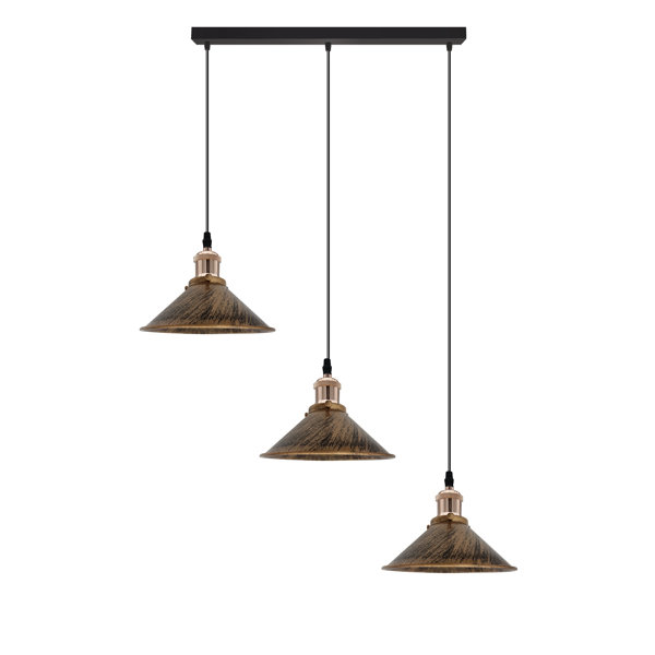 LEDSone Pendelleuchte Retro Stil - Metall Pendellampe E27 32 Cm [Energie A] Rot