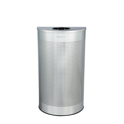 12 Gallon Stainless Steel Perforated Half Round Trash Can