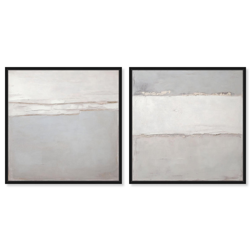 "Luxe", ensemble de 2 reproductions d'art sur toile par , H 17 po x l 17 po, Noir