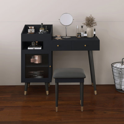 44 po Bureau de maquillage avec tiroirs, armoire et port de charge