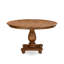 Ensemble de vaisselle de 7 pièces contenant une table de style Mid-Century et 6 chaises rembourrées en tissu de polyester rouge beige avec dossier capitonné, noyer antique-759212867-759191318