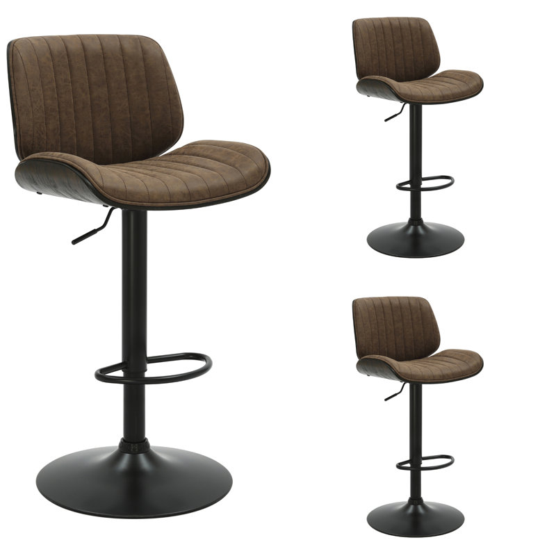 Ensemble de 3 tabourets de bar Westerfield, Marron foncé
