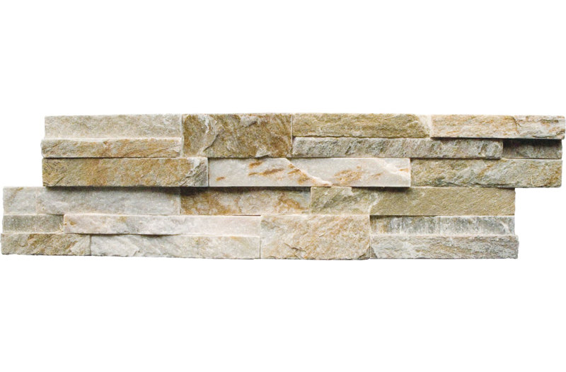 Stonecrest 6 in. x 24 in. Split Face Natural Stone Ledger Panel Wall Tile, Amber Cream