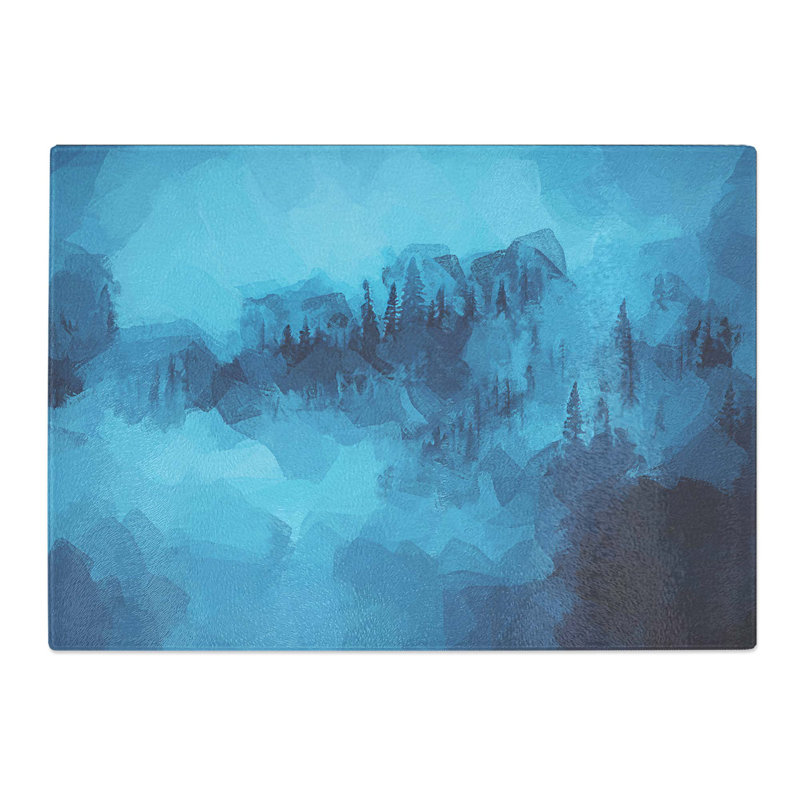 Tempered Glass a Mist over the Forest Chopping Board, 28.5 cm W x 20 cm L