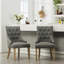 Fauteuil à oreilles boutonné en bois massif (2 unités) avec charmants clous décoratifs et chaises pour deux têtes-283800578