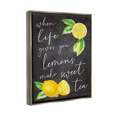 «When Life Gives You Lemons Sweet Tea», art mural sur toile flottante par ND Art