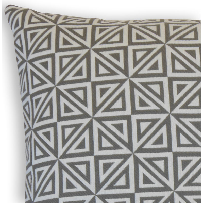 Coussin décoratif géométrique Inaya, Hauteur (20 po) x largeur (20 po), Colombe