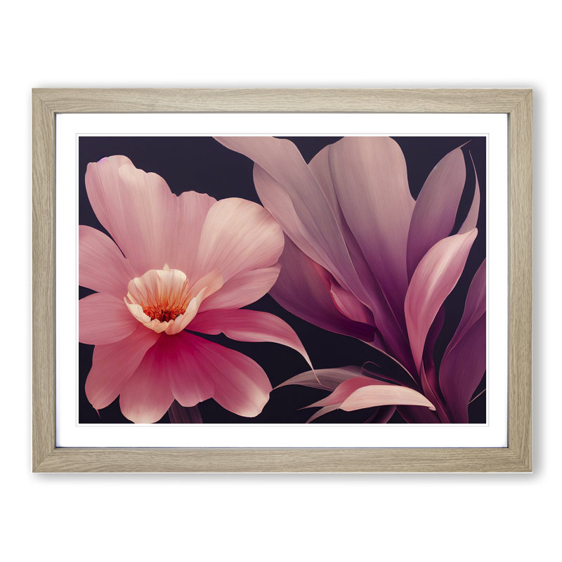 Spectacular Flower - Single Picture Frame Print, 25cm H x 34cm W, Oak Frame